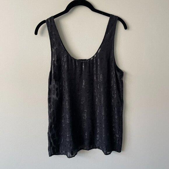 Equipment Kaylen Lace Sleeveless Casual Lined Round Neck Tank Top Black XS NEW - Picture 3 of 7